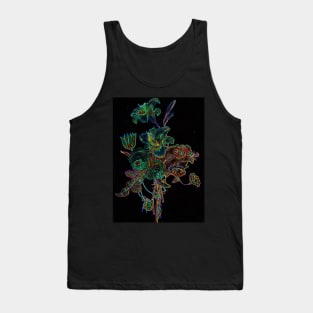 Black Panther Art - Flower Bouquet with Glowing Edges 5 Tank Top